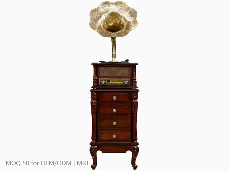 Walnut Color Front View Wood Frame Hardware