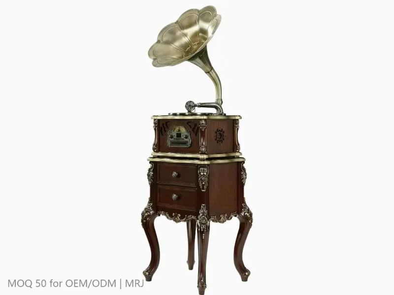 White Gold Inlay Front View Wood Frame Hardware