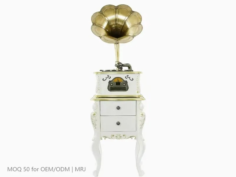 White Gold Inlay Front View Wood Frame Hardware