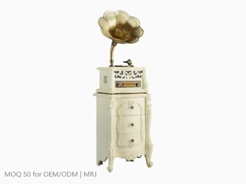 Cream White Left Side View Wood Frame Hardware