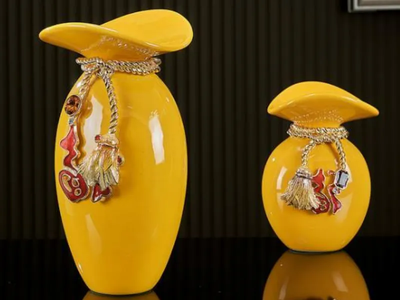 double vase set enamel color ceramic