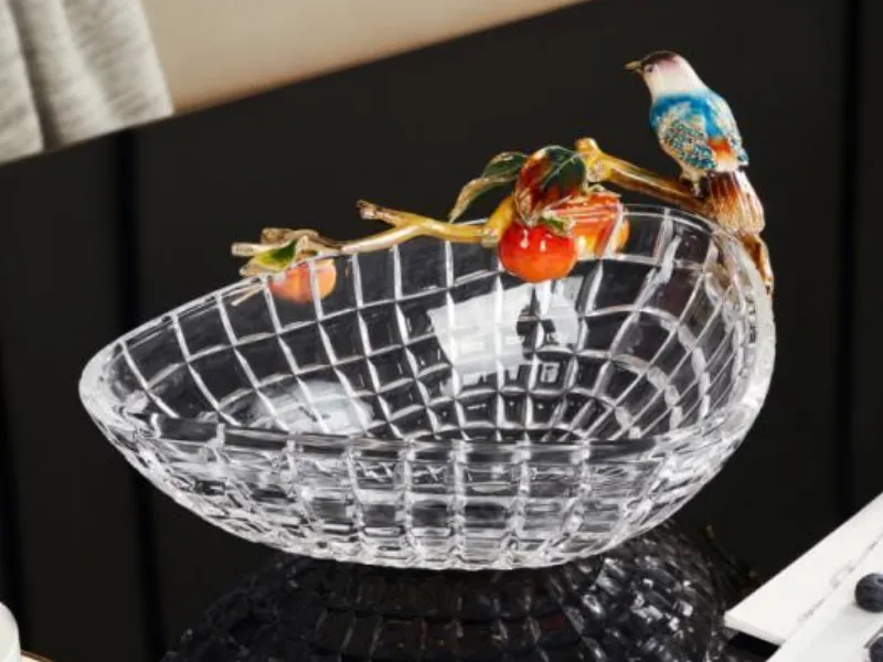 glass fruit bowl alloy enamel