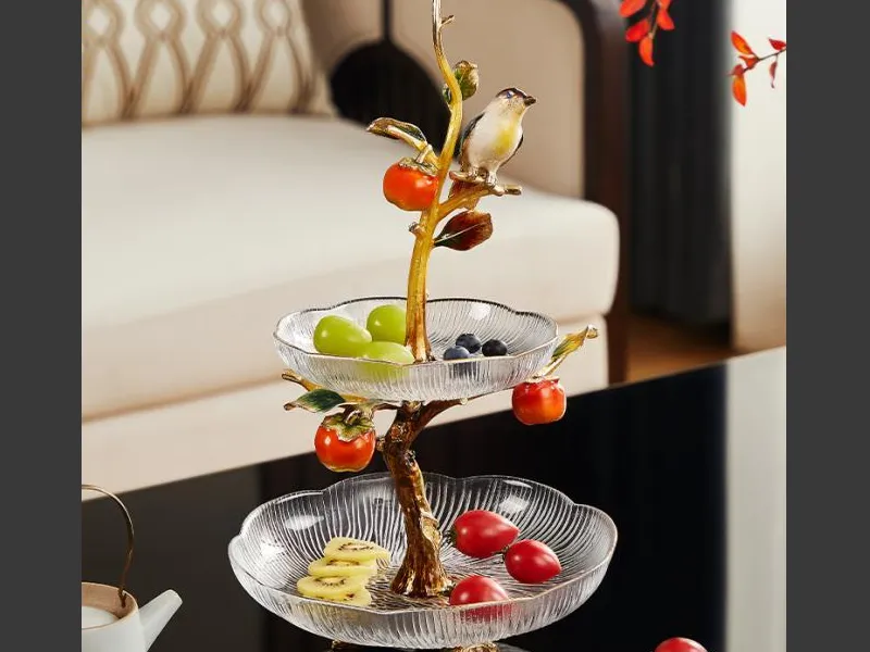 multi layer fruit bowl alloy enamel